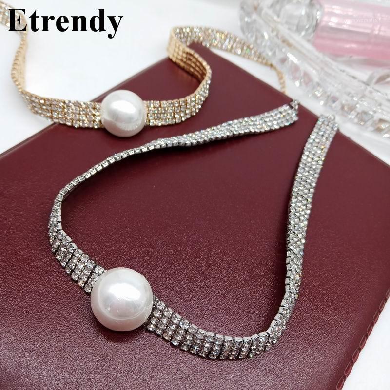 

New Fashion Choker Necklace Women Casual Party Jewelry Statement Shinning Rhinestone Collares Personality Gifts1