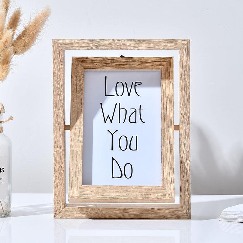 

Modern Design Photo Frame Picture Holder Wood Ornament Friends Photo Frames Rotatinf Marcos Para Fotos Home Decoration DF50XK