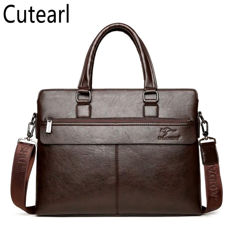 

Men Briefcases Fashion Big Business Leather Laptop Computer 2021 New High Quality Travel Tote A4 Files Bolso Hombre Sac Homme