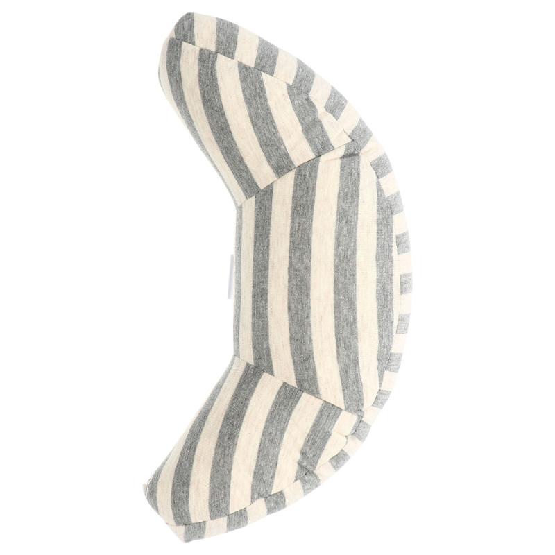 

Car Seat Head Support Pillow Child Striped Pillow for Travel (Grey and White
