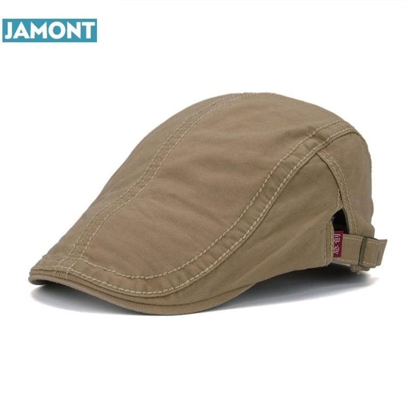 

Jamont New Plain Cotton Berets Caps For Men Casual Peaked Caps Berets Hats Casquette Cap, Black