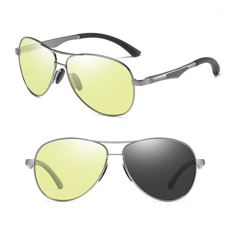 

Sunglasses Aluminum Discolorarion Dark Grey Polarized Pilot Shape Cool Over Size Night Vision Flexible Sun Glasses For Men1