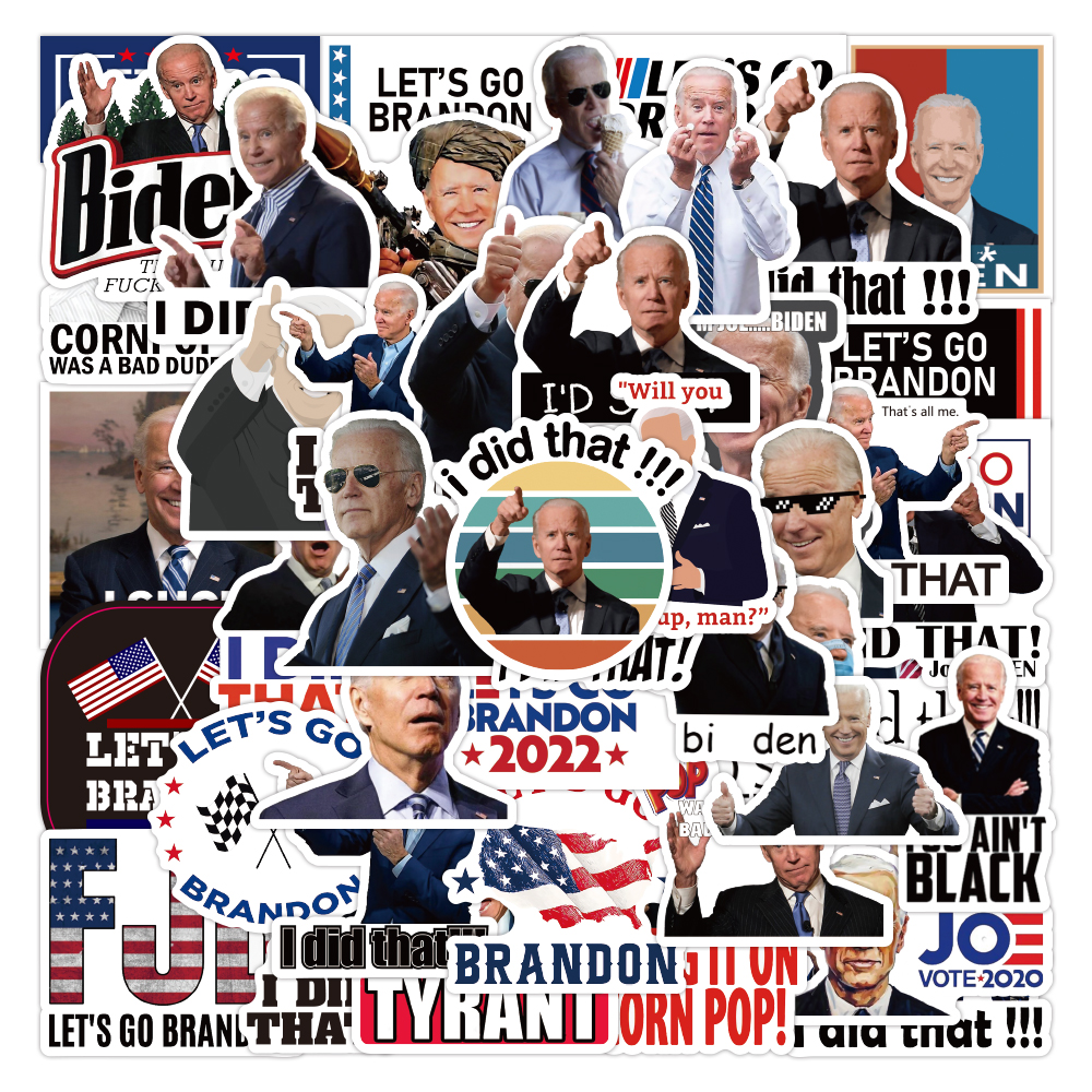 

Biden I Did That 50PCS Lot Waterproof Graffiti Sticker Funny For Luggage Laptop Diy Case Car Skateboard Helmet Motorcycle Home Decal Gifts Kids, I did that biden