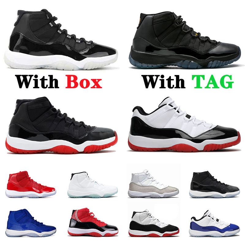 

2020 with box x stock jumpman 11 original basketball shoes mens womens 11s Concord high low bred 2019 Cap and Gown trainers, White;red