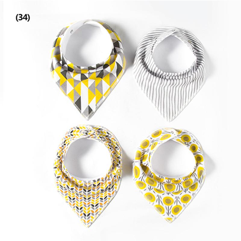 

4pcs/Lot Newborn Infant Feedings Burp Cloths Toddler Baby Cotton Bibs Bandana Baby Fashion Saliva Towels Scarf Wholesale 2021, Style 17