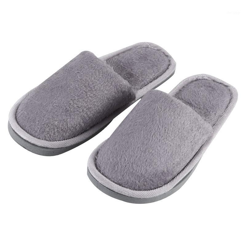 

Men Gray Fleeces House Soft Winter Warm Slippers UK 8.5 for Feet Length 27 cm1
