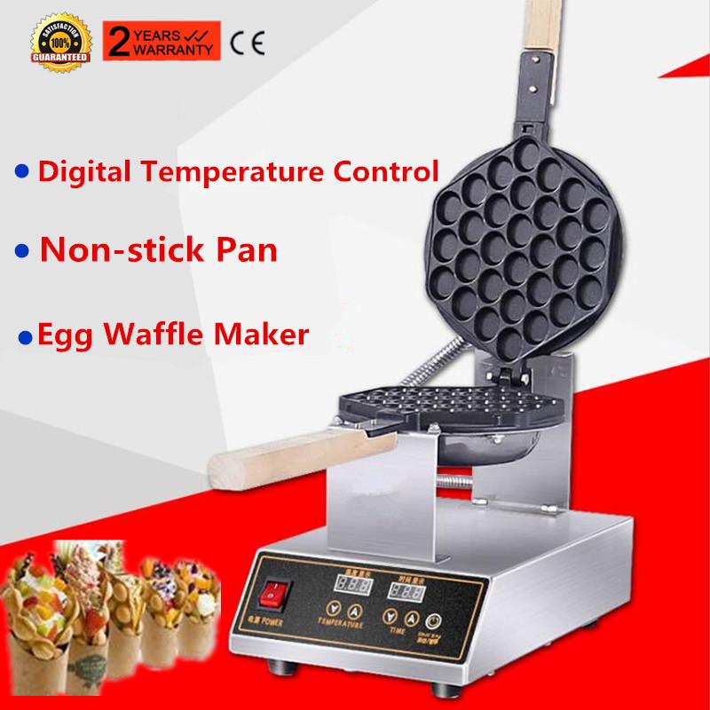 

Commercial Digital Temperature Control 110V 220V Electric Waffle Maker Puff Iron Hong Kong Egg Bubble Baking Machine Cake Oven