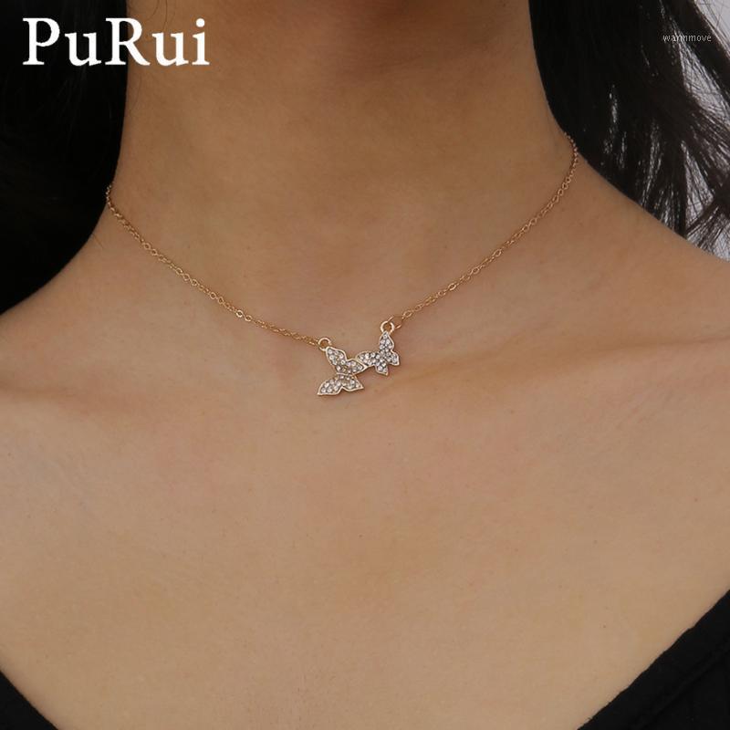 

Kpop Butterfly Pedant Necklace for Women Sweet Cute Rhinestone Butterfly Choker Korea Fresh 2020 Clavicle Chain Necklace1