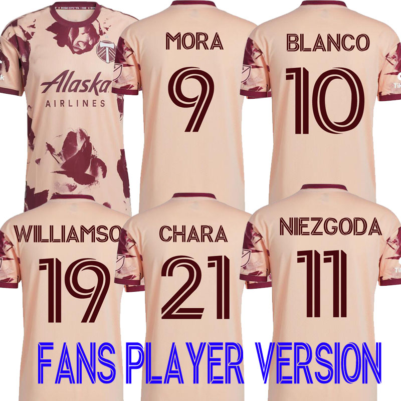 

22 23 Portland Timbers soccer jerseys 2022 MLS AWAY Vapour Pink Valeri #9 MORA #10 Blanco #19 WILLIAMSON #11 Niezgoda #21 CHARA #30 MORENO FOOTBALL SHIRTS fans player version, 98 99 home