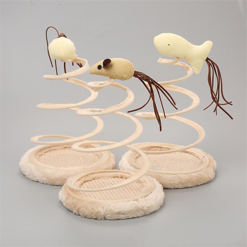 

Pet Cat Turntable Toy Simulation Mouse Scratching Plate Spring Cat Plush Mouse Ball Fish Play Toys Scratcher Plate Pets Gatos