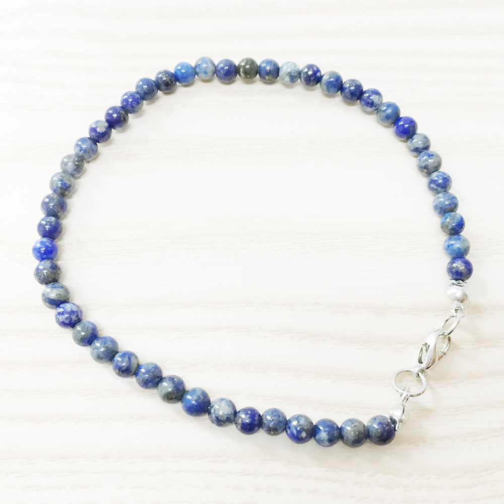 

MG0148 Wholesale Ntural Lapis Lazuli Anklet Handamde Stone Women`s Mala Beads Anklet 4 mm Mini Gemstone Jewelry