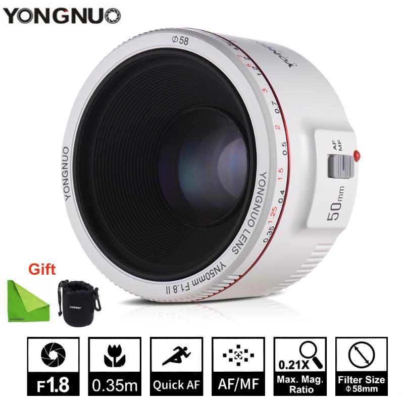 

YONGNUO YN50mm F1.8 II Large Aperture Auto Focus Lens Small Lens with Bokeh Effect for Canon EOS 70D 5D2 5D3 600D DSLR Camera