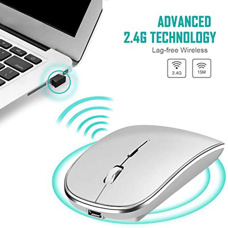 

EPULA mouse Wireless Charging Mouse Ultra-thin + Receiver Adapter Computer Ergonomic Mini USB Optical Mice
