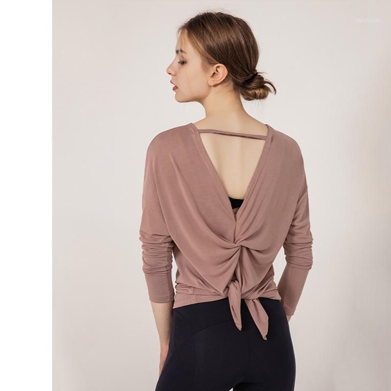 

Women' yoga wear long-sleeved t-shirt autumn and winter loose blouse quick-drying sports shirt workout clothes top1, Black