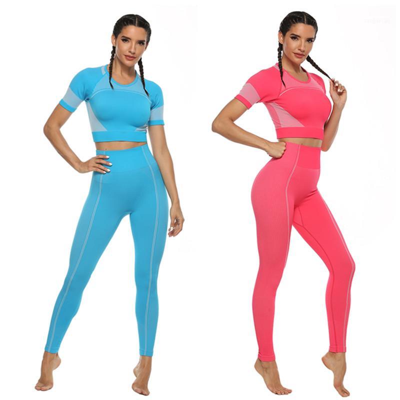 

Yoga Set Women Seamless Yoga Leggings Fitness Sport Top + Leggings Gym Clothes Seamless Sport Suit Runnging Tights Suit Female1, Rose top only