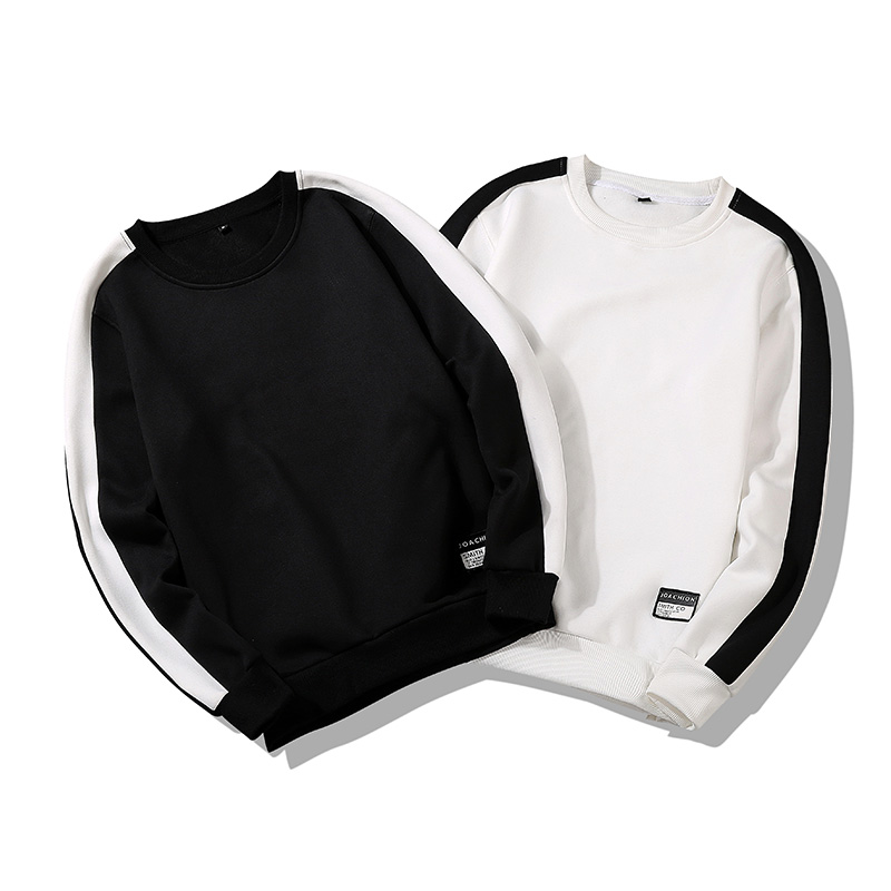 

Autumn Men Black White Hip Hop Soft Simple Style Hoodies Casual Loose Male Pullovers Tracksuits