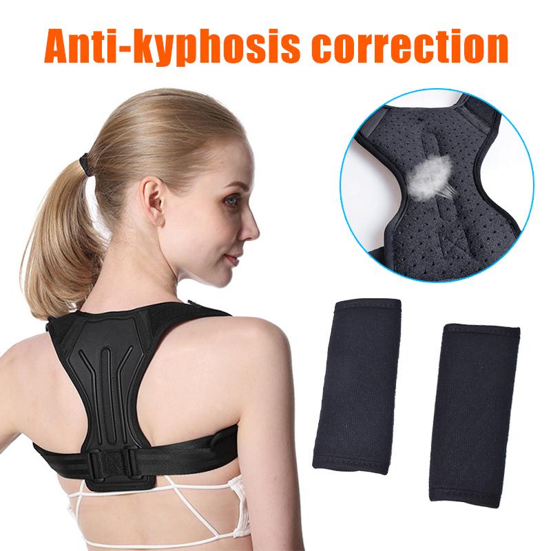

Back Shoulder Support Belt Clavicle Spine Brace Prevents Slouching Breathable Back Straightener XR-Hot, White