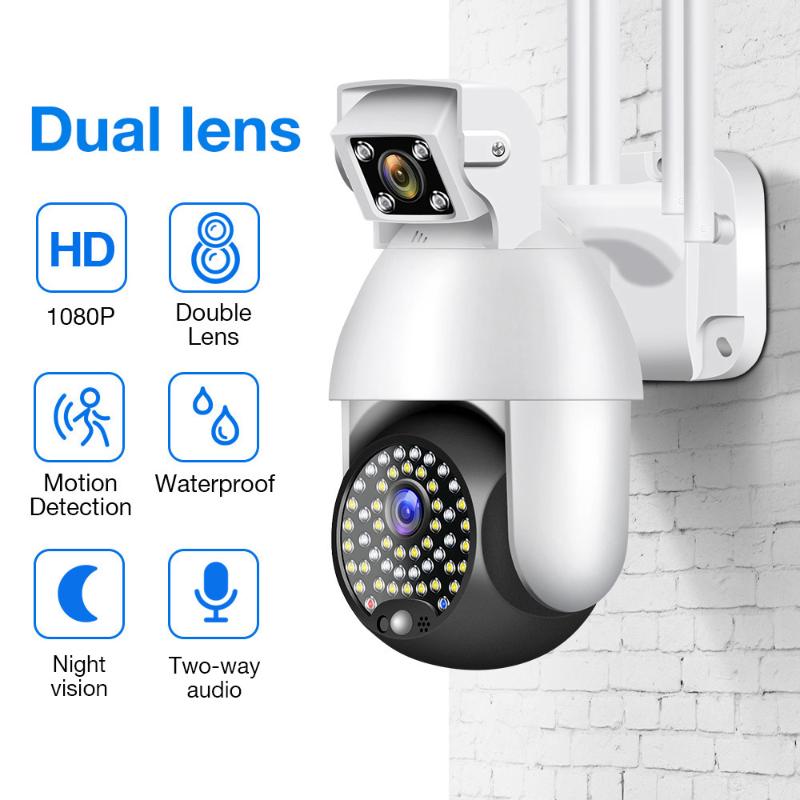 

Dual Lens 1080P PTZ IP Camera Wifi Outdoor Speed Dome Wireless Wifi Security Camera Pan Tilt 4X Digital Zoom Surveillance CCTV