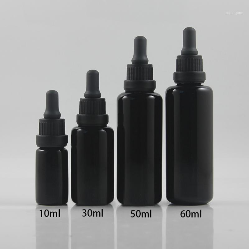 

60ml Black Violet Dropper Glass Essential Oil Container With Black Plastic Cap1