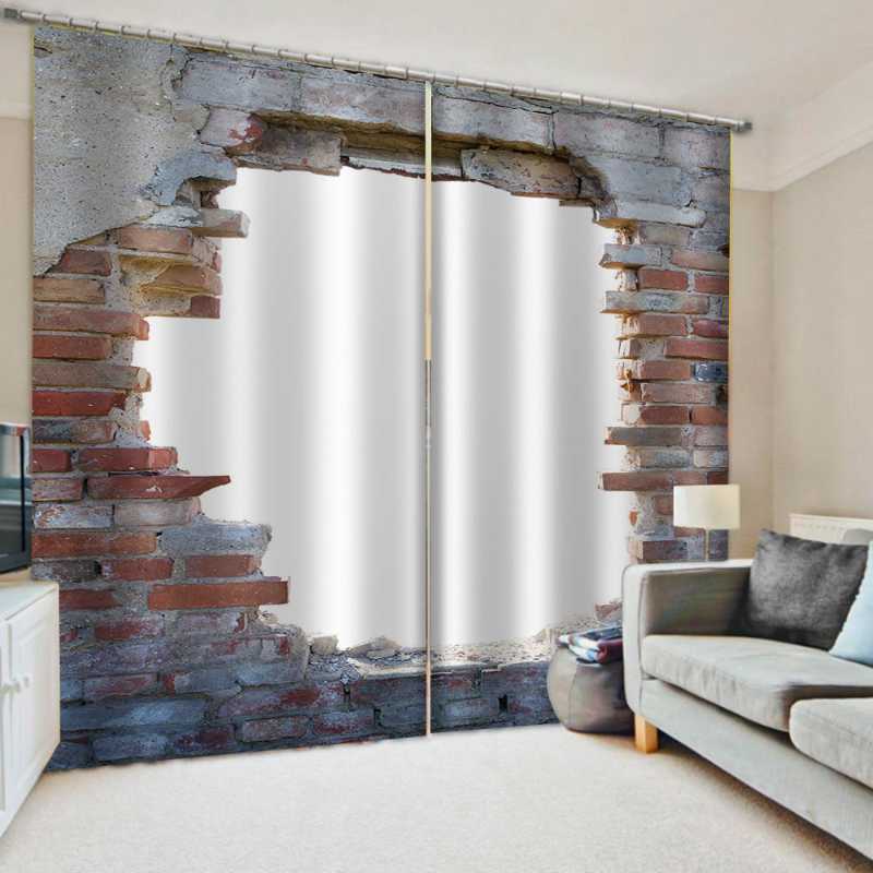 

3D Blackout Curtain Art Wall Curtains For Living Room Bedroom Window Silk Curtain Hotel Home Drapes, As pic