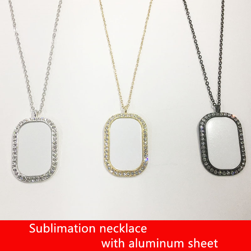 

sublimation necklace fashion jewelry diy heat transfer printing pendant with aluminum plate custom diy birthday gift