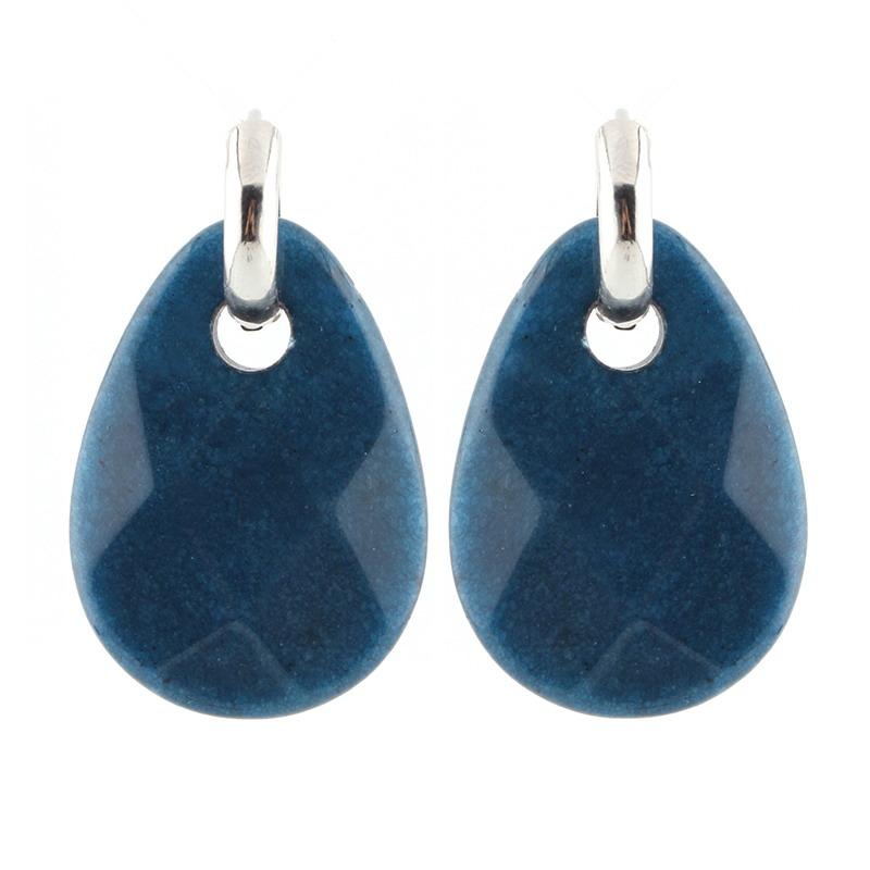 

Sehuoran Geometric Hoop Earrings for Women Luxry Natural Stones Twisted Water Drip Earrings Female aretes