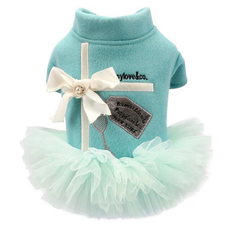 

Spring Autumn Pet Dog Dresses for Small Dogs Bowknot Tutu Dress for Dogs Cat Pet Clothing Teddy Poodle Clothes for Dogs 231 J2
