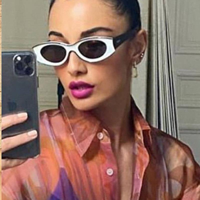 

Vintage Double Color Frame Black White Sunglasses For Women Vintage Small Frame Gradient Sun Glasses Female New Brand Shades