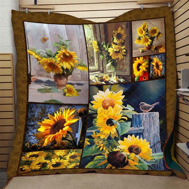 

Sunflowers Quilt High End Classic Beautiful Kids School Adults Bed Summer Autumn Soft Floral Quilt Hot Sales Dropshipping1, Style 15