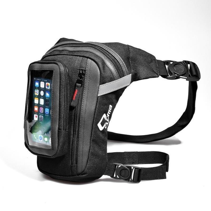 

Outdoor sports waist bag Motorcycle leg bag Waterproof Cycling thigh Running bags Mobile phone Close-fitting waist bags1, Black color
