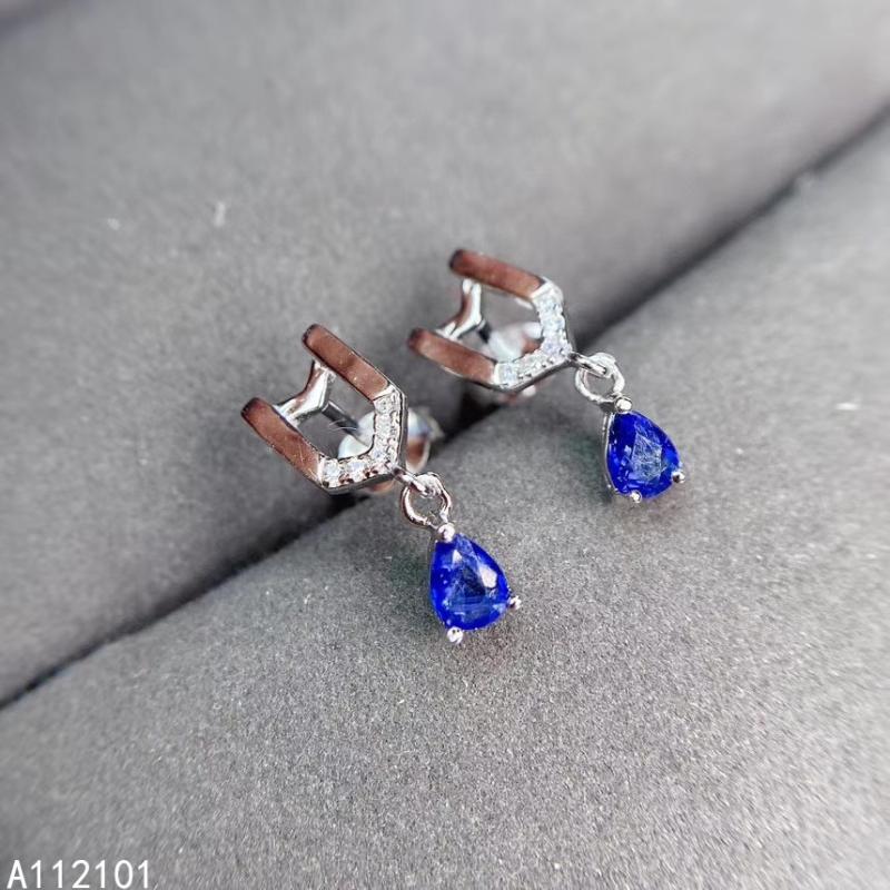 

KJJEAXCMY fine jewelry 925 silver natural sapphire new girl noble earrings hot selling ear stud support test Chinese style