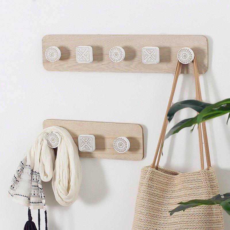 

Nordic wind wooden coat decoration hook creative home hotel porch living room wall hanging coat hook WF530316