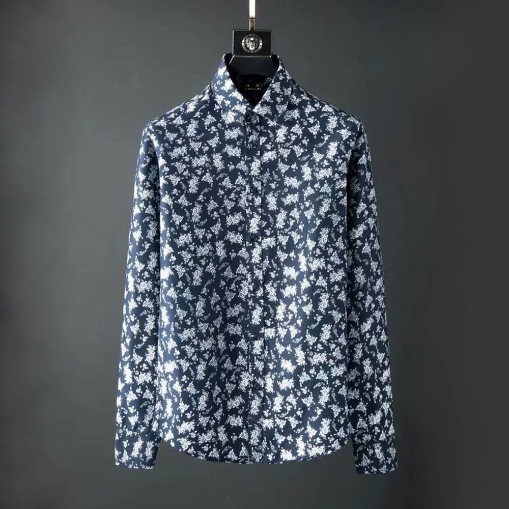 

100% Cotton Print Dress Shirt Men High Quality Slim Fit Casual Shirts Clothing Dy2130 0oy8, White