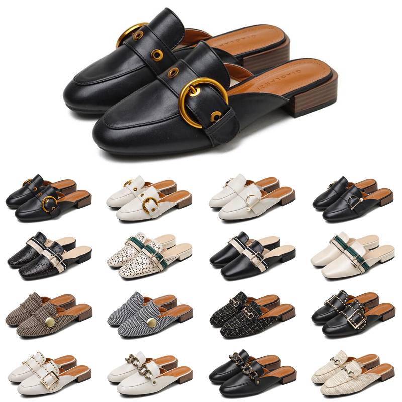 

discount designer women slides slippers womens All-match sandals white black slide slipper flat flip flops size 35-39, #1