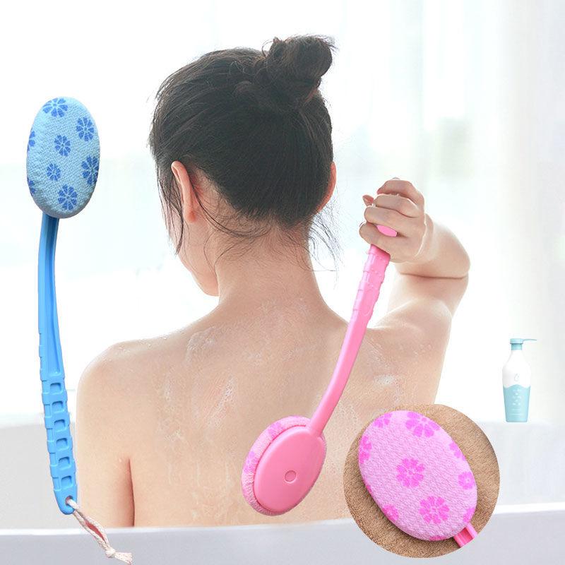 

Long-Handled Back Rubbing Bath Towel Bathing Brush Scrubbing Artifact, Pink