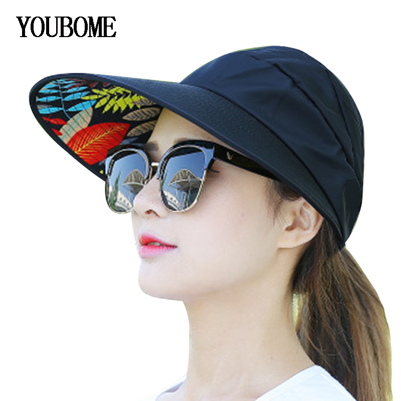 

YOUBOME Fashion Summer Hats For Women Sun Hats For Women Female Beach New Visors Solid Panama Floppy Girl Big Brim Cap Sun Hat, Black