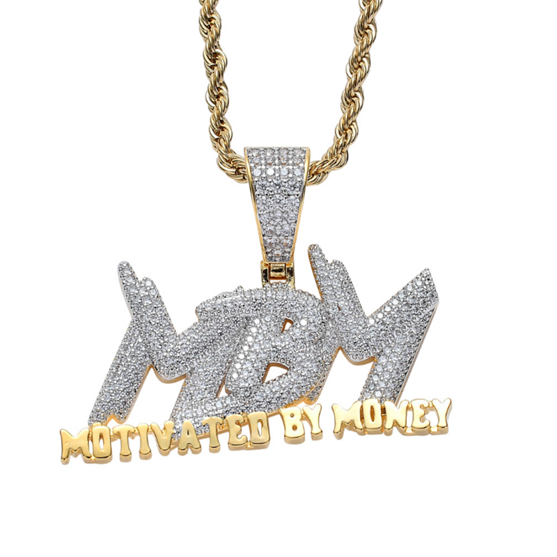 

Hip Hop Cubic Zircon Pendants Men Necklace Rock Chain Link Luxury Jewelry