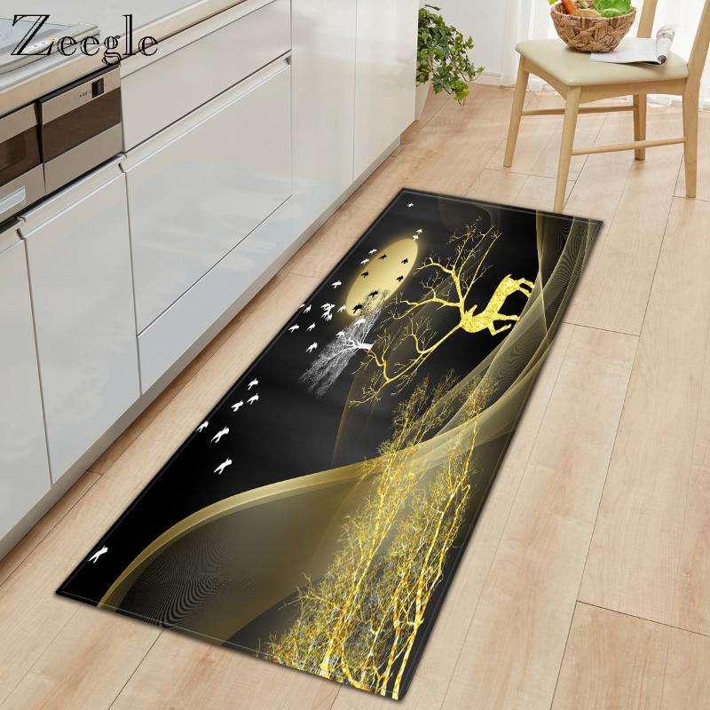 

Zeegle Christmas Kitchen Mat Anti-slip Soft Carpet Rectangle Printed Comfortable Doormat Bedroom Bedside Rug Living Room Rug, Qa04