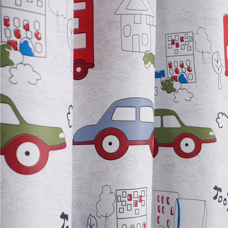 

Children's Room Curtain Cloth Car Study Bedroom Curtain Window Gauze Cartoon Print Fabric Wholesale, Tulle