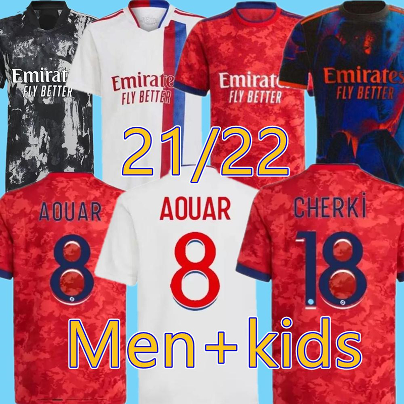 

Fans Version 21 22 Maillot Lyon Soccer Jersey 4TH 2021 2022 Olympique Lyonnais OL digital fourth football shirts TOKO EKAMBI BRUNO G CHERKI, 21 22 home kids