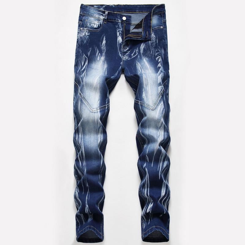 

Men Denim Designer Straight Jeans for Men'S Casual Pants Fashions HIP HOP Punk Rock Streetwear Plus SizeTrouers, 911 blue