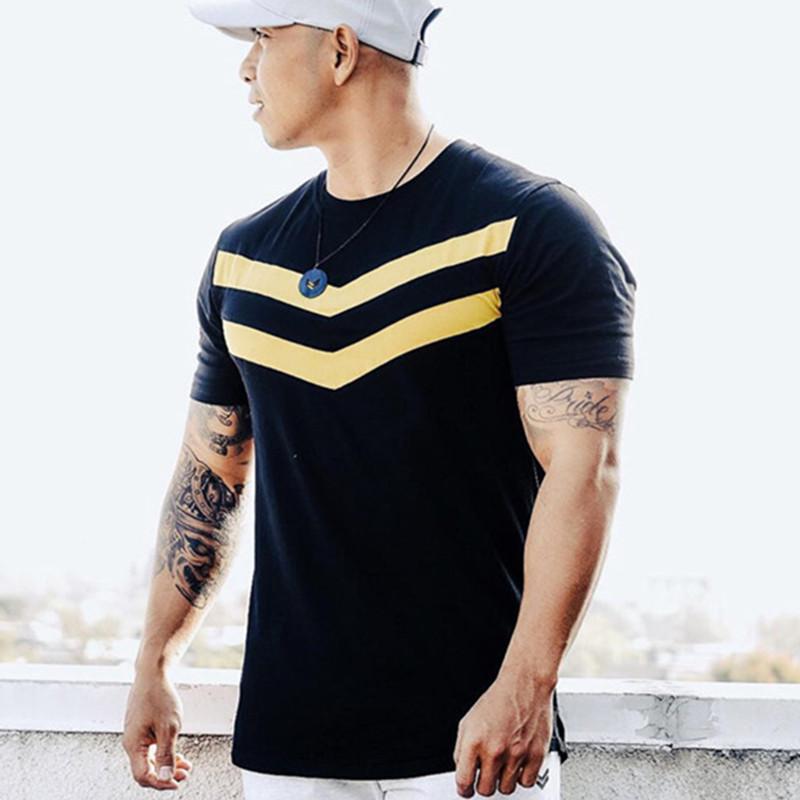 

Men's T-Shirts Summer Cotton Short Sleeves T Shirt Gym Sport Men Fitness Running Casual Workout Black White Tops Clothing, White;black