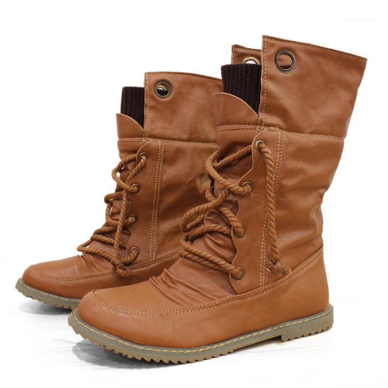 

RIBETRINI New Arrival Female Solid Lace Up Round Toe Work Safety Shoes Women Boots Casual Retro Fluffy Quality Boots1, Black