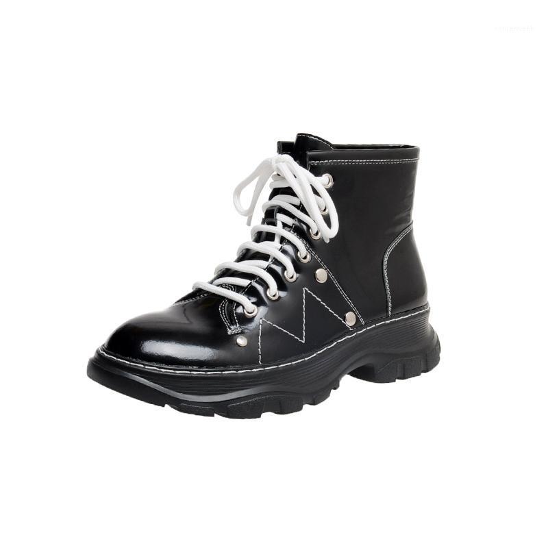 

Boots Genuine Leather Female Women's Ankle Casual Boot Cowhide Shoes1, Black