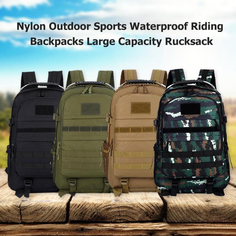 

Hot Sale Outdoor Bags Delicate Texture Nylon Outdoor Sports Waterproof Riding Backpacks Large Capacity Storage Rucksack1, Black