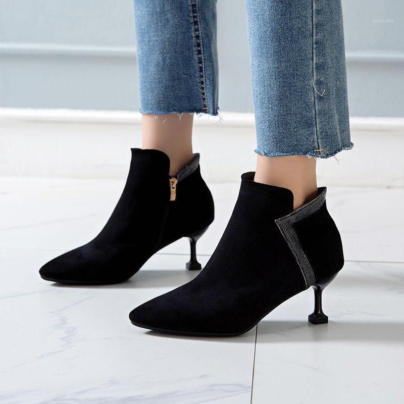 

Cresfimix botas femininas women cute sweet black stiletto heel boots for autumn lady comfort winter high heel boots a64711