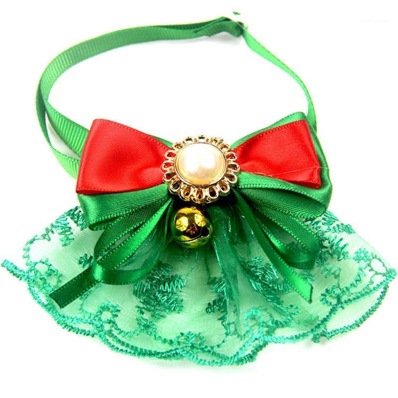 

Adjustable Christmas Cute Lace Bowknot Collar With Bell Dog Cat Decorative Bow Tie Xmas Collar Necklace Pet Supplies1