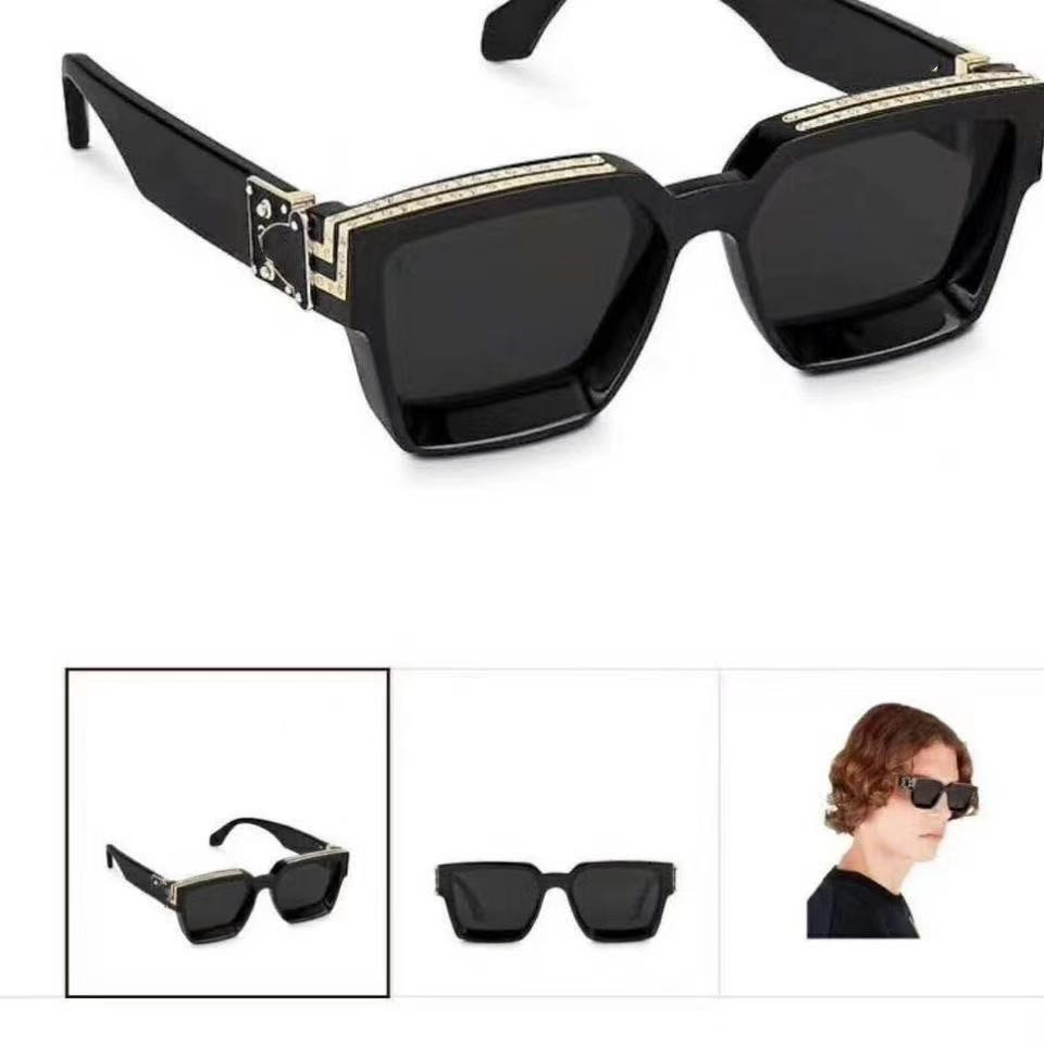 

high quality Fashion Diamond Cut-edge Sunglasses Trend Ocean Lens Sunglasses Big Frame Slimming Sunglasses Trend Glasses Anti-ultraviolet, White;black