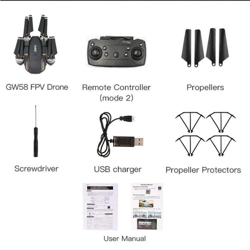 

GW58 Wifi Control 4 Axis Drone 0.3MP/2MP Hovering Racing Helicopter Drone Hovering Racing Helicopter RC Toys