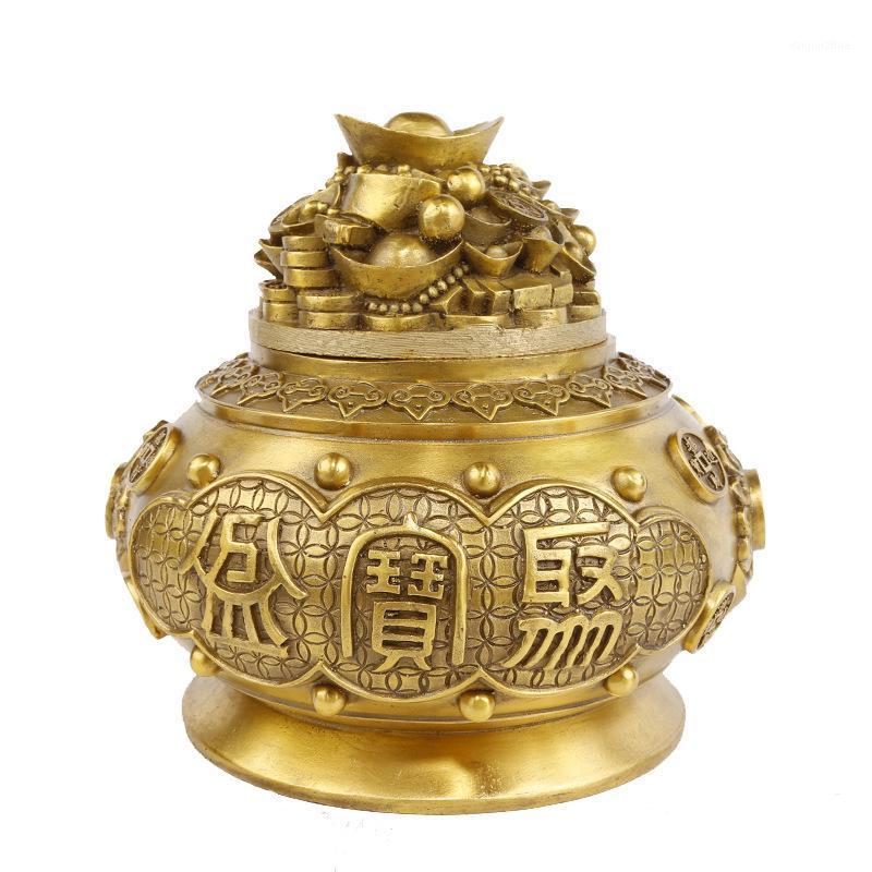 

Pure Copper Articles with Cover, Treasure Basin,Ornaments for Household Crafts Room Decoration Accessories1